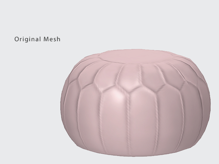 ACORN Leather  Pouf -Patch Pink