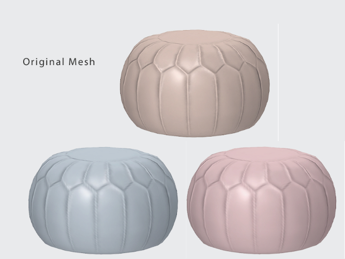 ACORN Leather  Pouf -Pastel Set