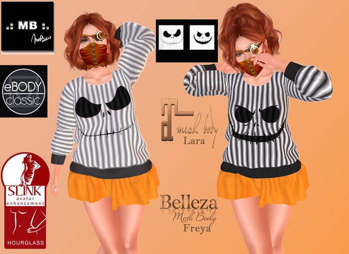 .: MB :. Mini Outfit HALLOWEEN w/HUD - Freya Lara Hourgl. eBody