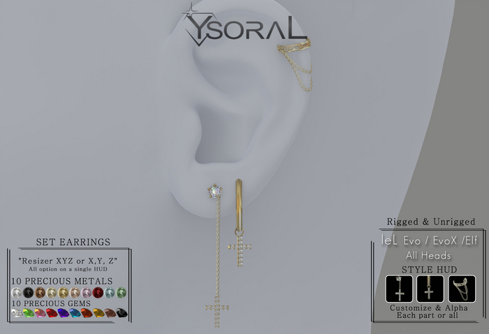 ~~ Ysoral ~~.:Luxe Earrings Lisia :.(leL Evo / Evo X, Unrigged)