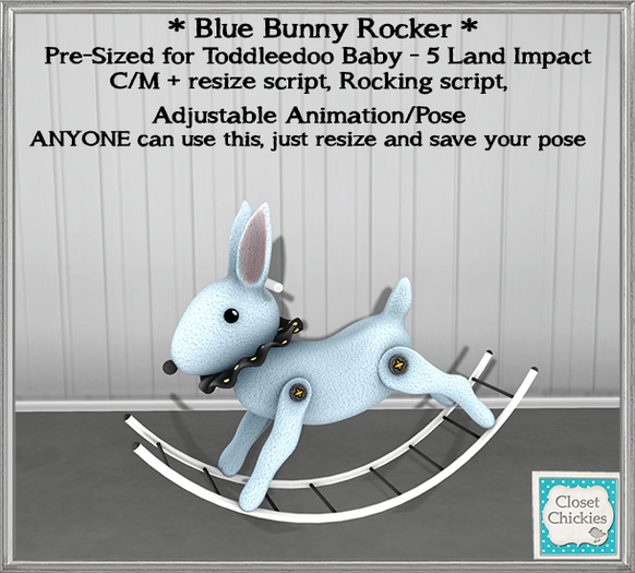 *CC*  Kids Bunny Blue Rocker  [boxed]