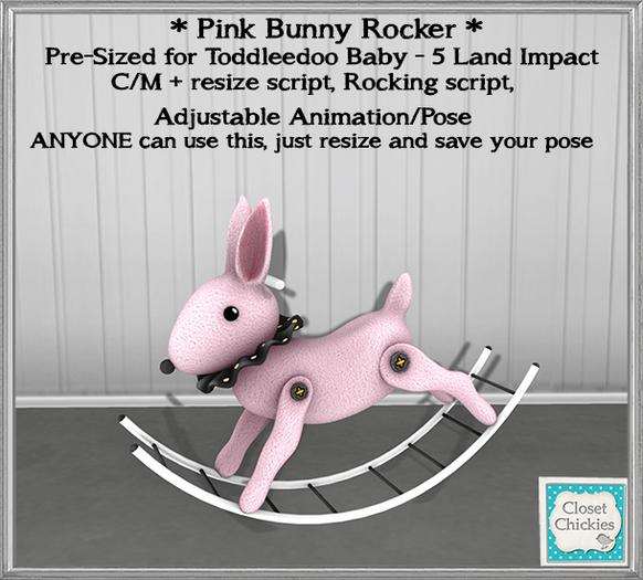 *CC*  Kids Bunny Pink Rocker  [boxed]