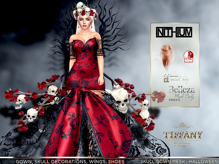 ::TD:: Skull Gown {Mesh} ~ Halloween