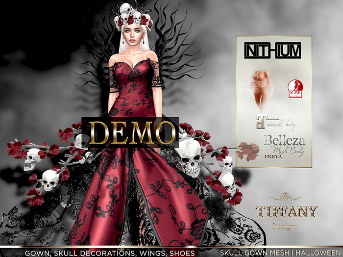 ::TD:: Skull Gown {Mesh} ~ Halloween DEMO