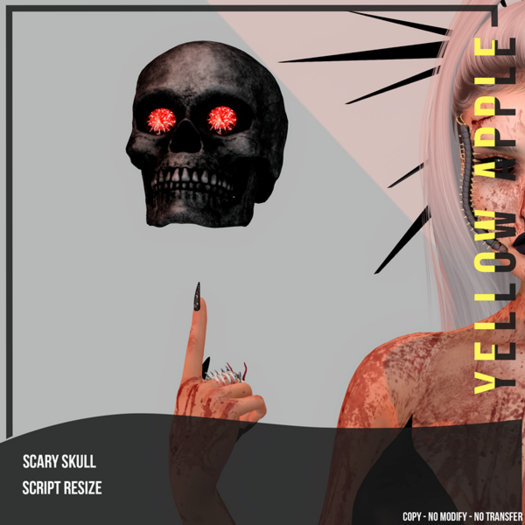 Yellow Apple - Scary Skull