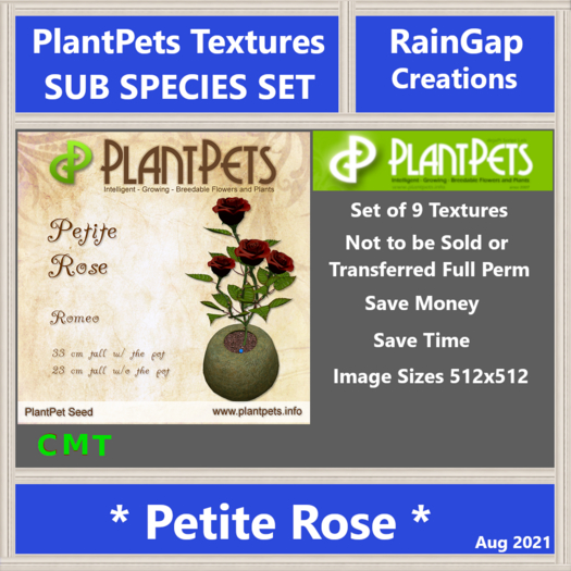PLANTPETS TEXTURES SUB SET PETITE ROSE (9)