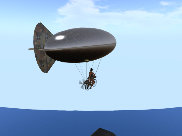 bicycle with hot air balloon - bicicletta con mongolfiera