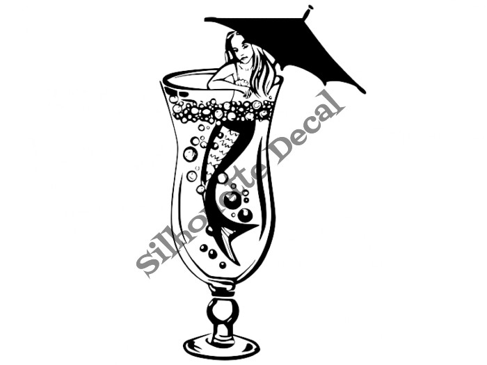 Mermaid in Glass Decal