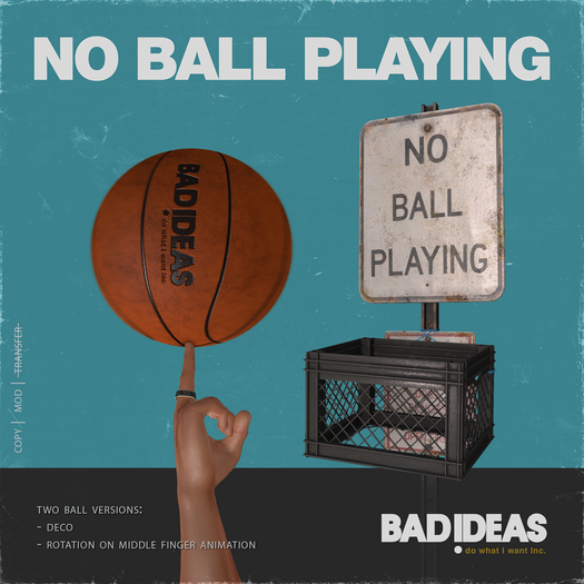 ' BAD IDEAS ' No Ball Playing