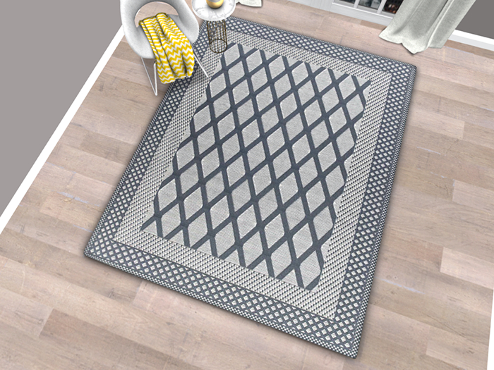  Zig Zag Grey Pattern Area Rug #37 
