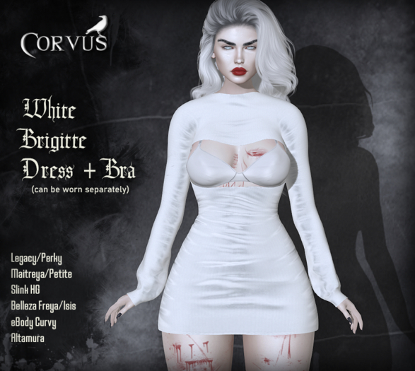 Corvus : White Brigitte Dress + Bra