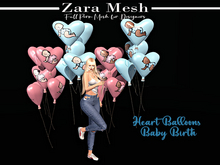 Zara Mesh - Party - Heart Balloons Baby Birth - FULL PERM MESH