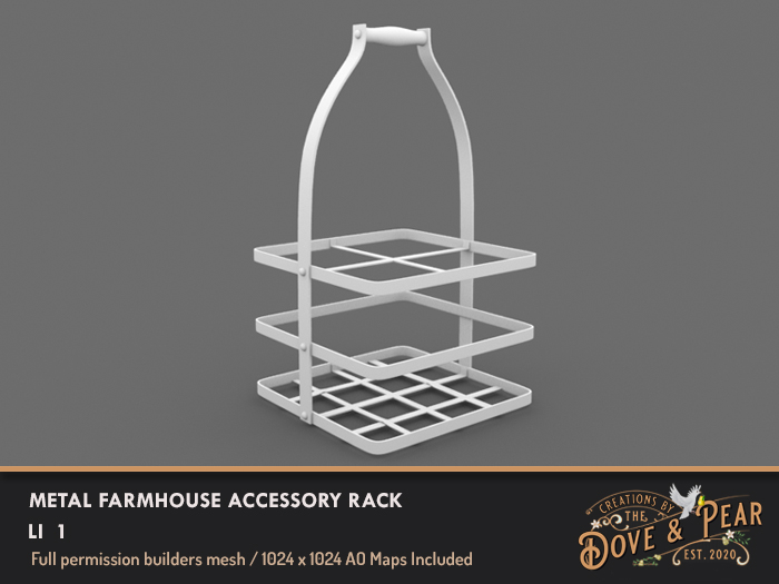 Dove & Pear for Builders - Metal Farmhouse Accessory Rack 