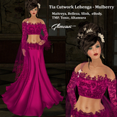 ! Glitterati ! - Tia Cutwork Lehenga - Mulberry
