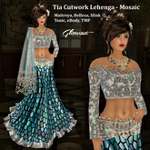 ! Glitterati ! - Tia Cutwork Lehenga - Silver and Blue