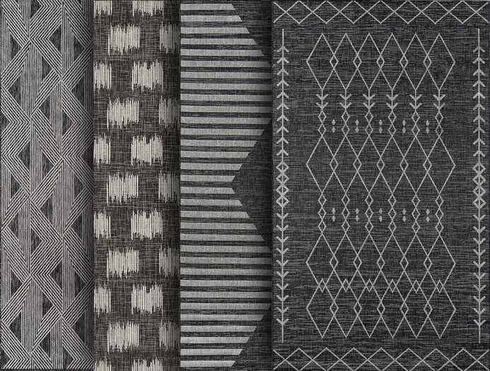 ^Dejavu^ Full Perm Charcoal  Area Rug Texture 02