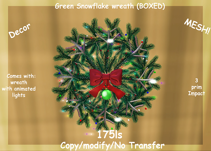 Green Snowflake wreath (BOXED)
