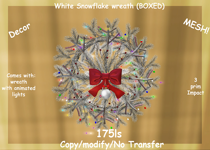 White Snowflake wreath (BOXED)