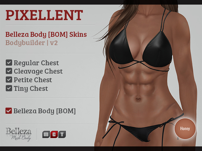 Pixellent : Belleza Body BOM - Bodybuilder v2 - Honey [HUD]