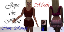 JUPE & HAUT EVE - E.1.21 - PULPY - cuire rouge - MESH