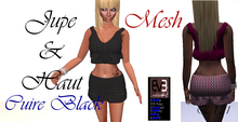 JUPE & HAUT EVE - E.1.21 - PULPY - cuire black - MESH