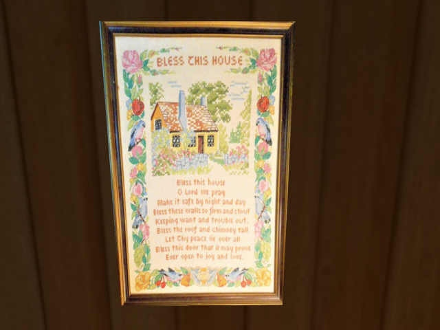 Bless This House - Antique Needlework Picture