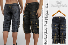 Matthew Male Shorts Dark Blue Jeans - Denim - Signature Gianni, Belleza Jake , Legacy - FashionNatic 