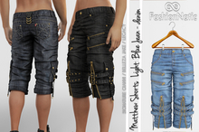 Matthew Male Shorts Light Blue Jeans - Denim - Signature Gianni, Belleza Jake , Legacy - FashionNatic 