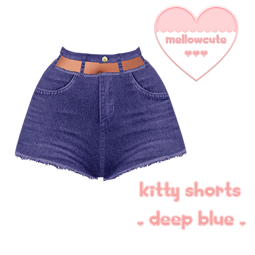 mellowcute-kitty shorts-deep blue