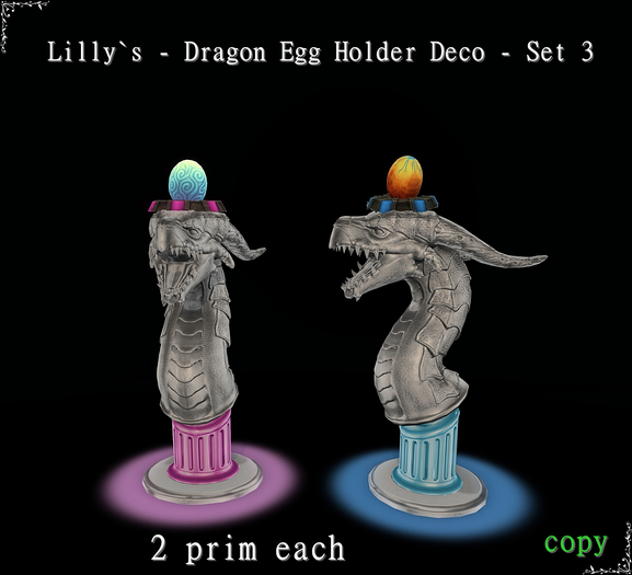 Lilly`s - Dragon Egg Holder Deco - Set - 3