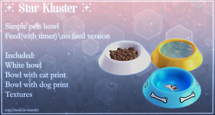 *StarKluster* Pets bowl