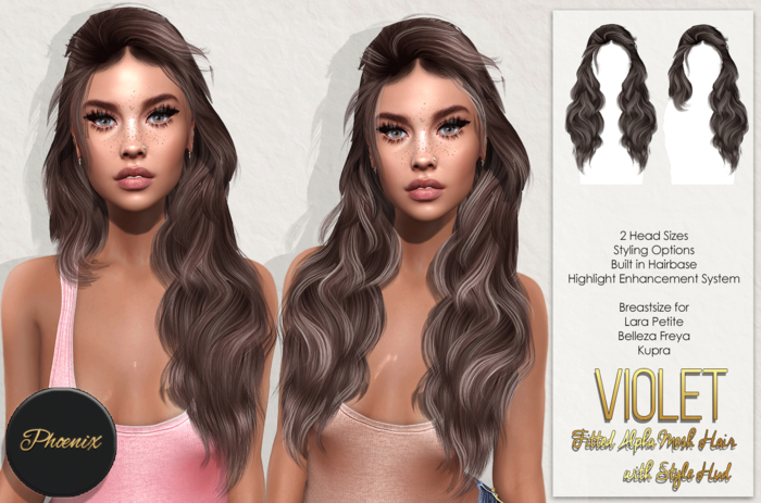 :::Phoenix::: Violet Hair Dark Styles (add me)