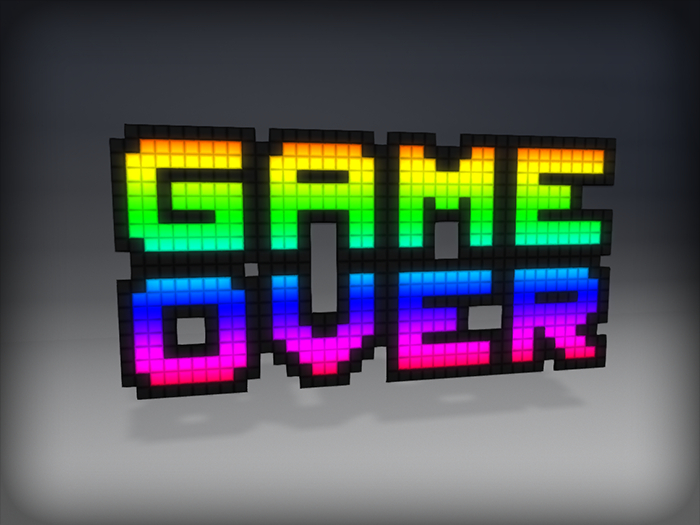 Game Over mesh logo (rainbow)