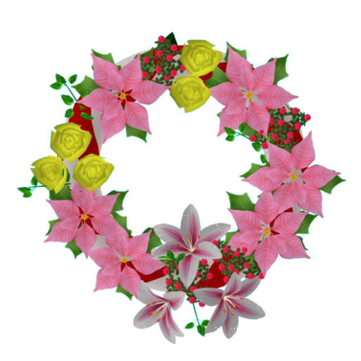 Flower wreath xmas 1-2 p