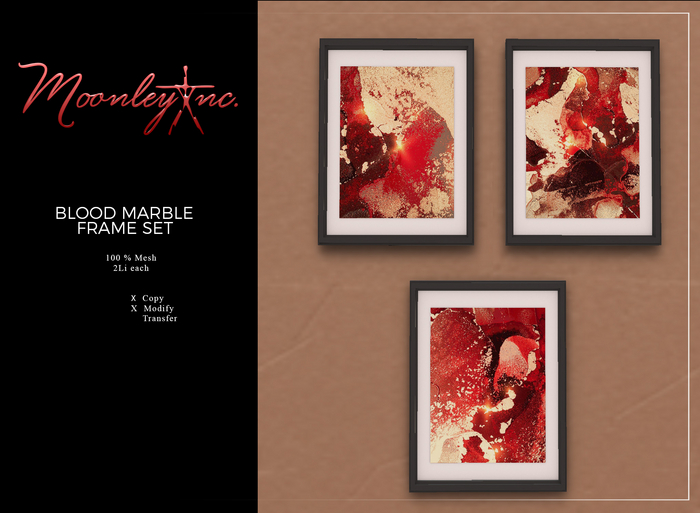 Moonley Inc. - Blood Marble Frame Set