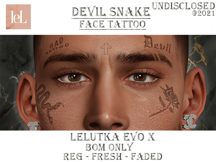 Devil Snake Face Tattoo Evo x
