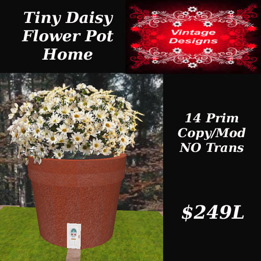 Tiny Daisy Flower Pot Home