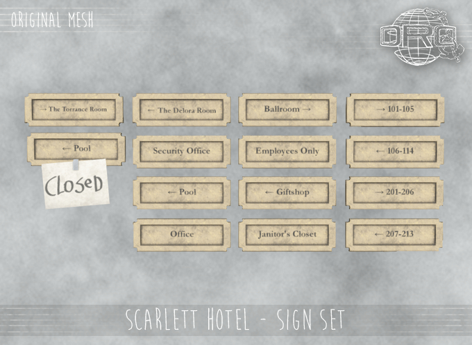 -DRD- Scarlett Hotel - Sign set (add)