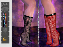 Audra* Latex & Gold NET Boots, Customizable Faces, 70+ Colors Glampack, Reborn, Kupra, Slink, Maitreya, Belleza, Legacy