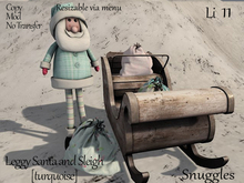 Leggy Santa and Sleigh [turquoise] By Snuggles  Boxed