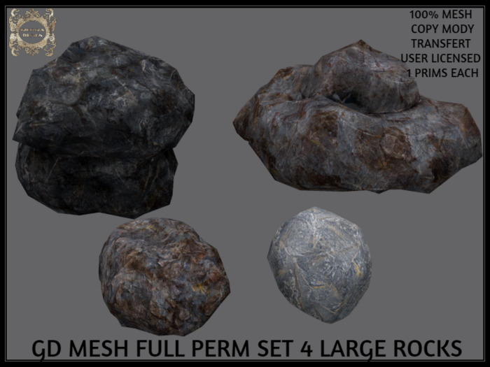 GD MESH FULL PERM SET 4 LARGE ROCKS