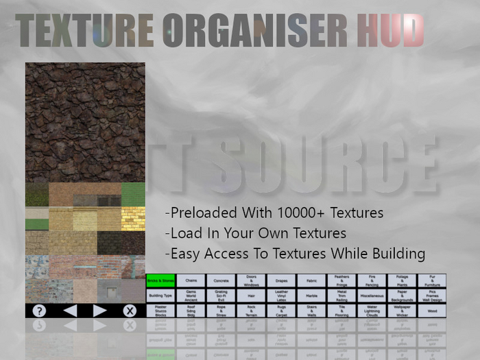 Raiden's Texture Organiser HUD