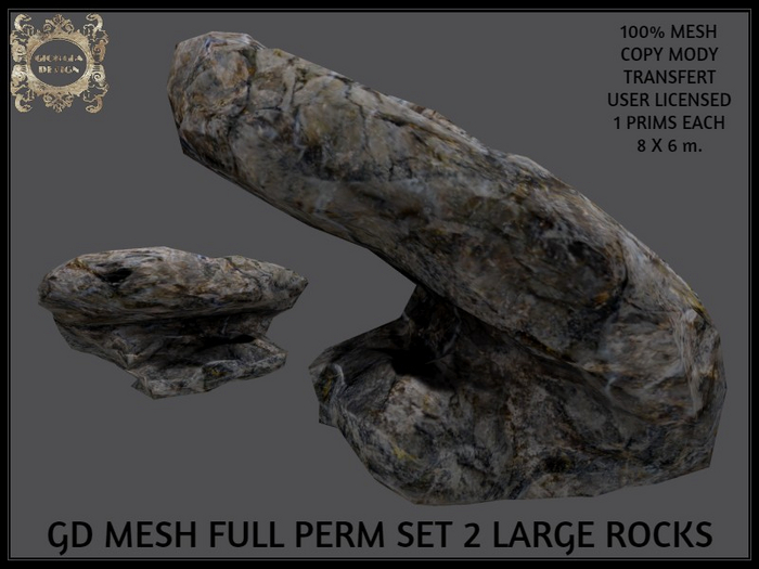 GD MESH FULL PERM SET 2 LARGE ROCKS