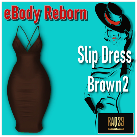 REBORN SLIP DRESS Brown2