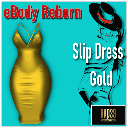 REBORN SLIP DRESS Gold