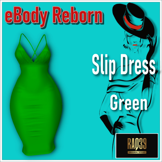 REBORN SLIP DRESS Green