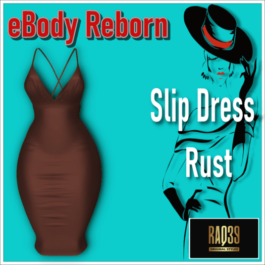 REBORN SLIP DRESS Rust