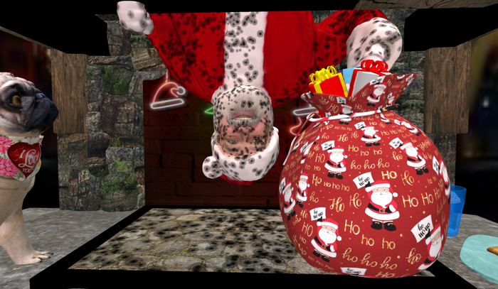 Santa Claus Merry Christmas Musical Fireplace c