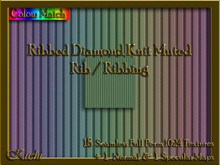 Ribbed Diamond Knit Muted Rib Solids Seamless Texture Set