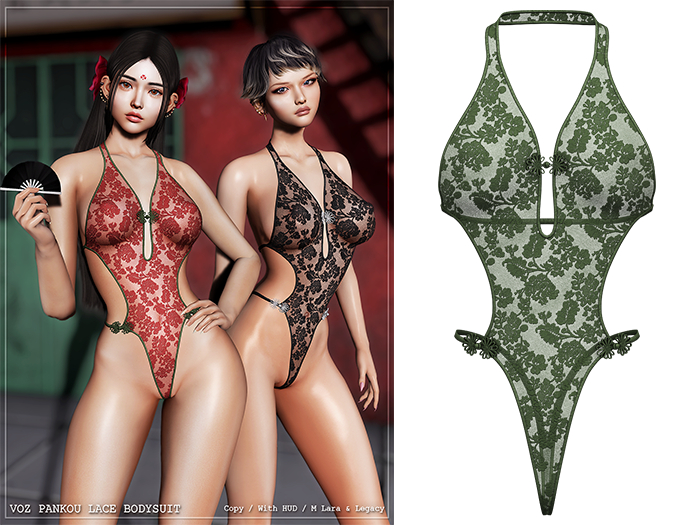 [VOZ] Pankou Lace Bodysuit (Green)